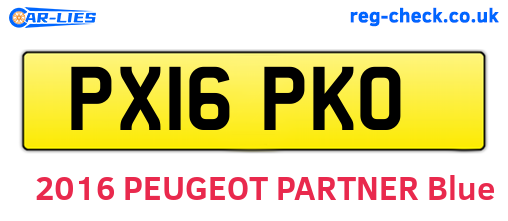 PX16PKO are the vehicle registration plates.