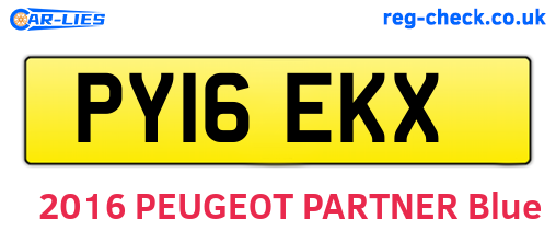 PY16EKX are the vehicle registration plates.