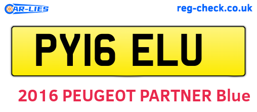PY16ELU are the vehicle registration plates.