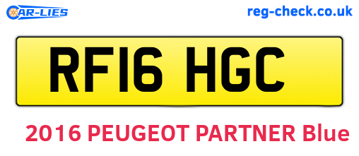 RF16HGC are the vehicle registration plates.