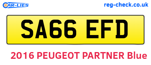 SA66EFD are the vehicle registration plates.