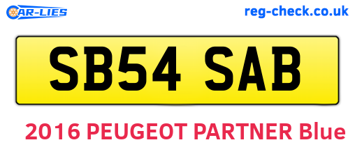 SB54SAB are the vehicle registration plates.