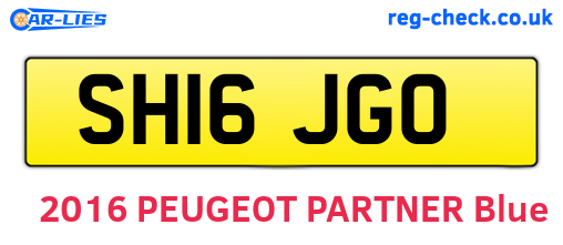 SH16JGO are the vehicle registration plates.