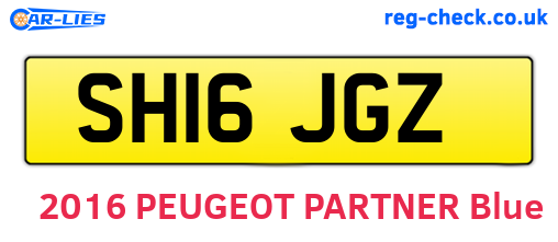 SH16JGZ are the vehicle registration plates.