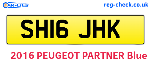 SH16JHK are the vehicle registration plates.
