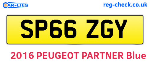 SP66ZGY are the vehicle registration plates.