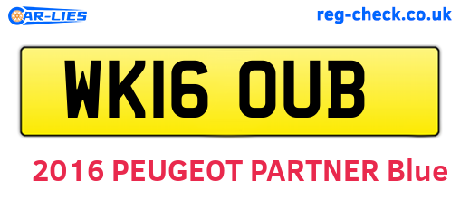 WK16OUB are the vehicle registration plates.