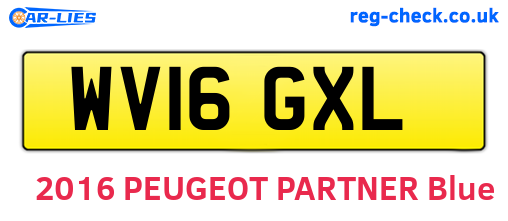 WV16GXL are the vehicle registration plates.