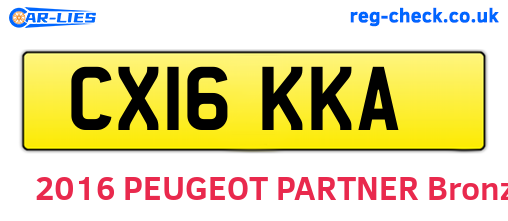 CX16KKA are the vehicle registration plates.