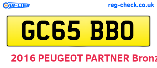GC65BBO are the vehicle registration plates.