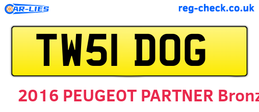 TW51DOG are the vehicle registration plates.