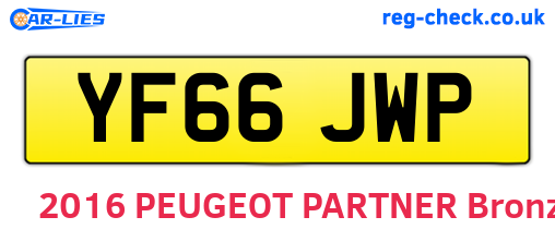 YF66JWP are the vehicle registration plates.