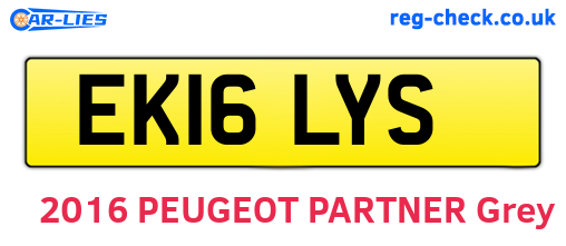 EK16LYS are the vehicle registration plates.