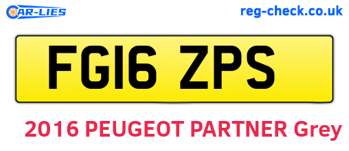 FG16ZPS are the vehicle registration plates.