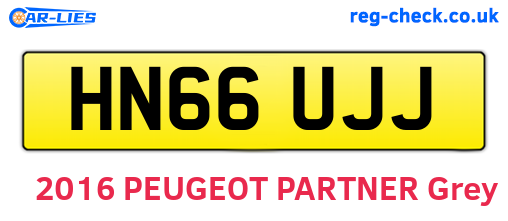 HN66UJJ are the vehicle registration plates.