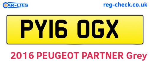 PY16OGX are the vehicle registration plates.