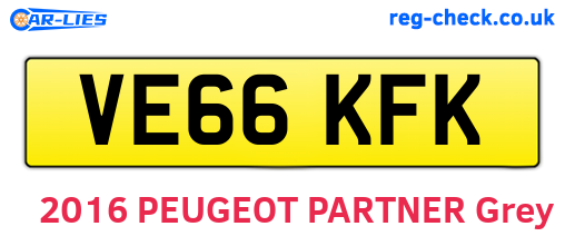 VE66KFK are the vehicle registration plates.