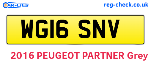 WG16SNV are the vehicle registration plates.