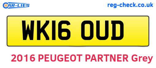 WK16OUD are the vehicle registration plates.