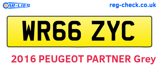 WR66ZYC are the vehicle registration plates.
