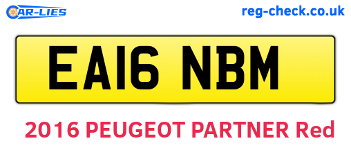 EA16NBM are the vehicle registration plates.