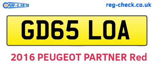 GD65LOA are the vehicle registration plates.