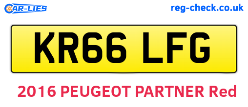 KR66LFG are the vehicle registration plates.