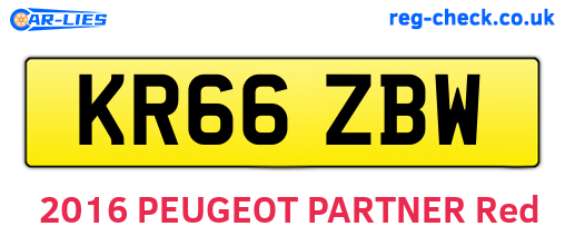 KR66ZBW are the vehicle registration plates.