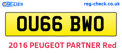 OU66BWO are the vehicle registration plates.