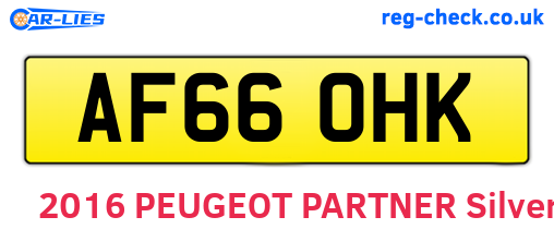 AF66OHK are the vehicle registration plates.
