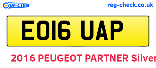 EO16UAP are the vehicle registration plates.