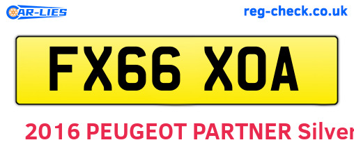 FX66XOA are the vehicle registration plates.