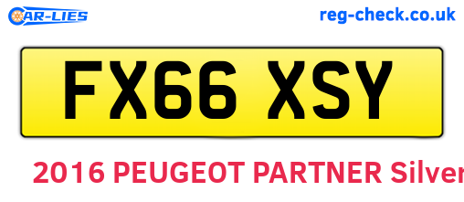FX66XSY are the vehicle registration plates.