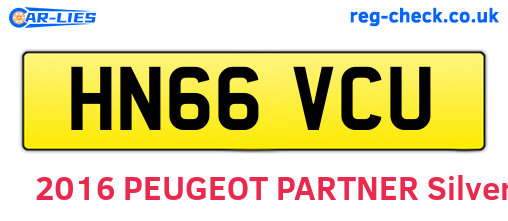 HN66VCU are the vehicle registration plates.