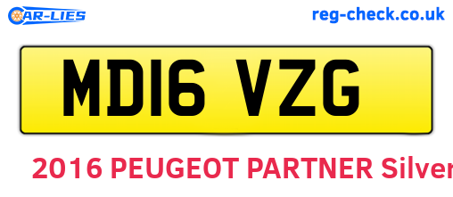 MD16VZG are the vehicle registration plates.