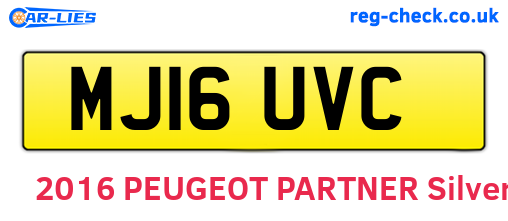 MJ16UVC are the vehicle registration plates.