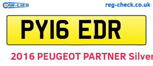 PY16EDR are the vehicle registration plates.
