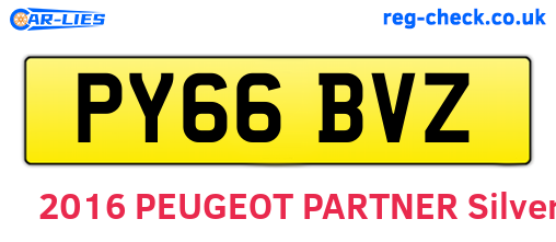 PY66BVZ are the vehicle registration plates.