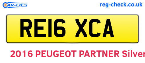 RE16XCA are the vehicle registration plates.