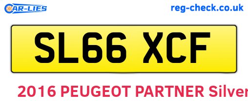 SL66XCF are the vehicle registration plates.