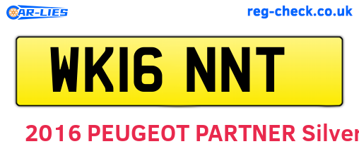 WK16NNT are the vehicle registration plates.