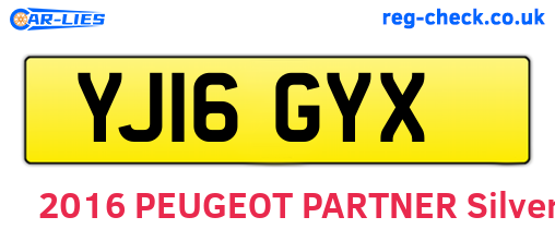 YJ16GYX are the vehicle registration plates.