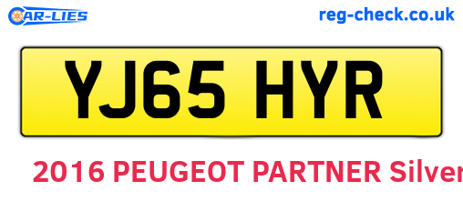 YJ65HYR are the vehicle registration plates.