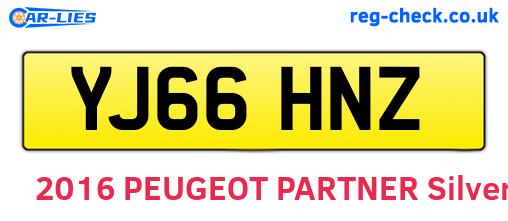 YJ66HNZ are the vehicle registration plates.