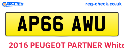 AP66AWU are the vehicle registration plates.