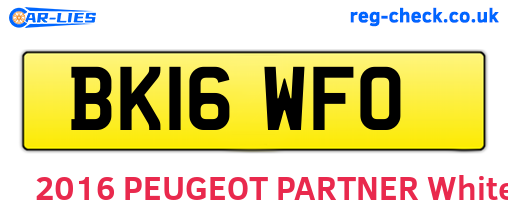 BK16WFO are the vehicle registration plates.