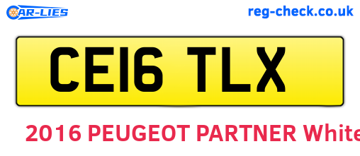 CE16TLX are the vehicle registration plates.