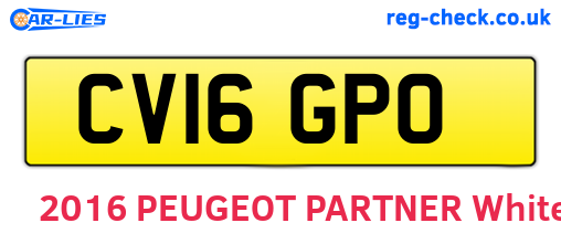 CV16GPO are the vehicle registration plates.