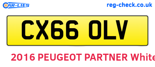 CX66OLV are the vehicle registration plates.