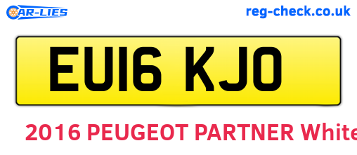 EU16KJO are the vehicle registration plates.